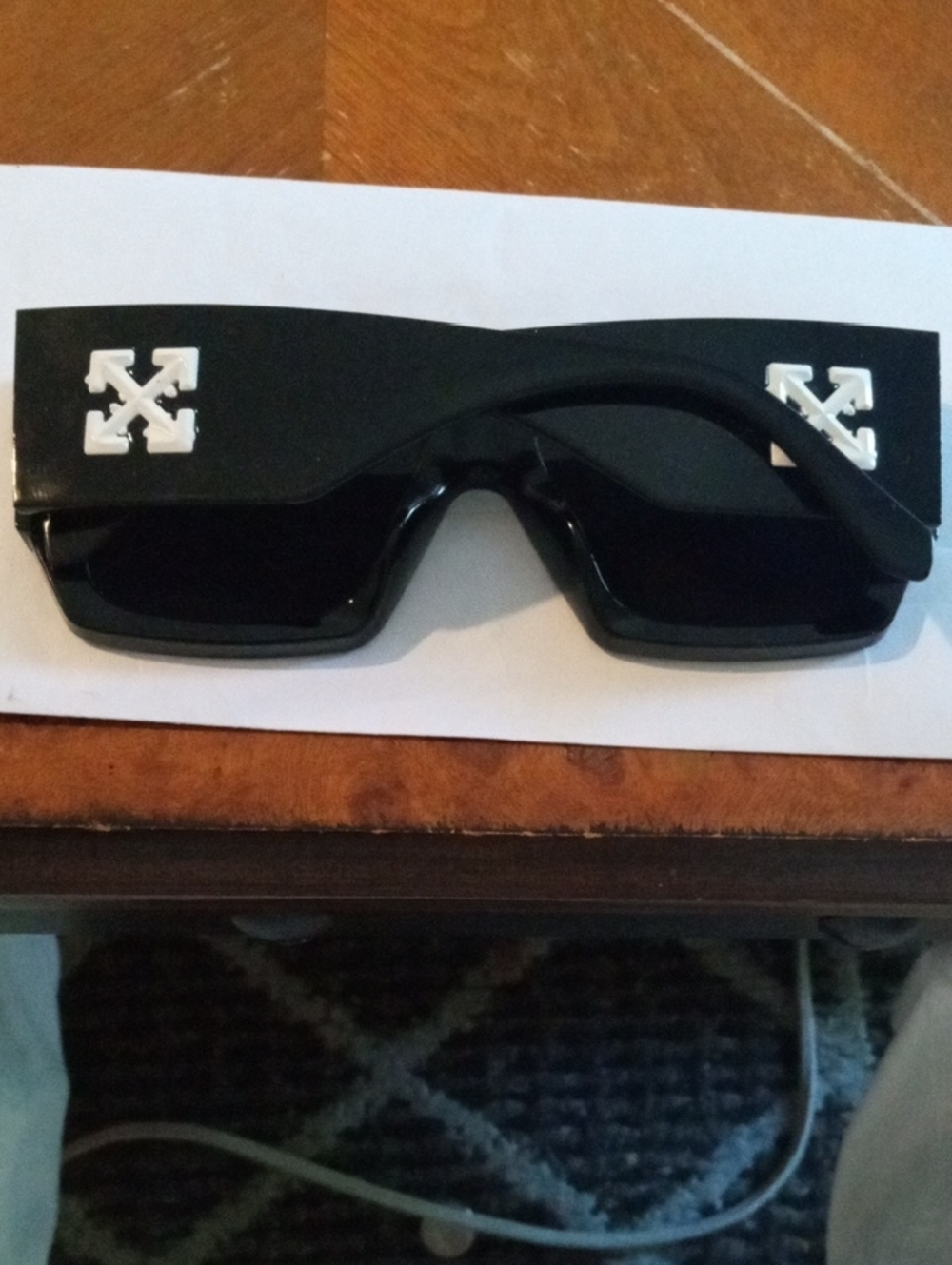 Off-White Black Shield Sunglasses with White Logo Accents